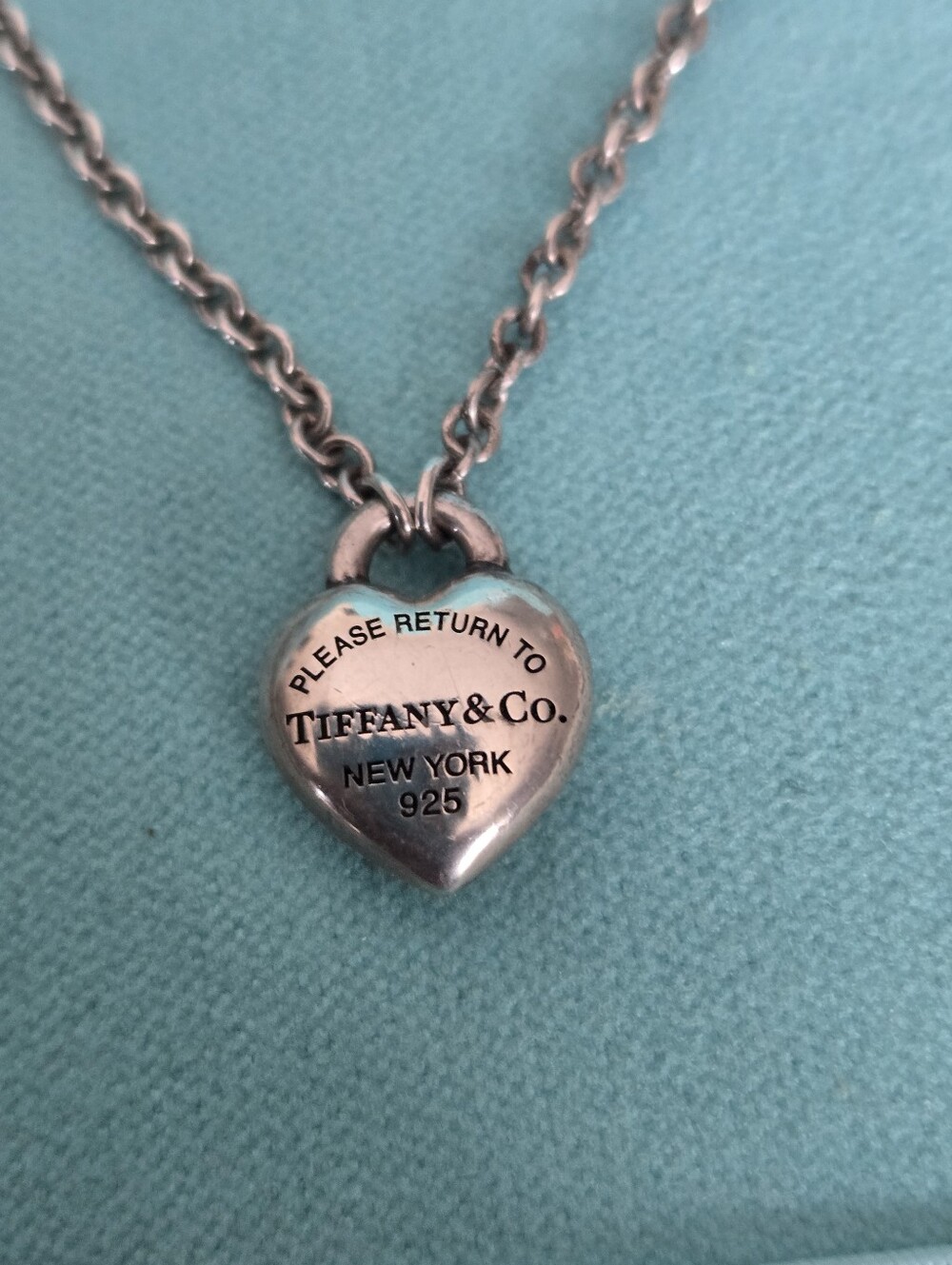 Tiffany & Co. Heart Tag Silver Necklace - Blue Box